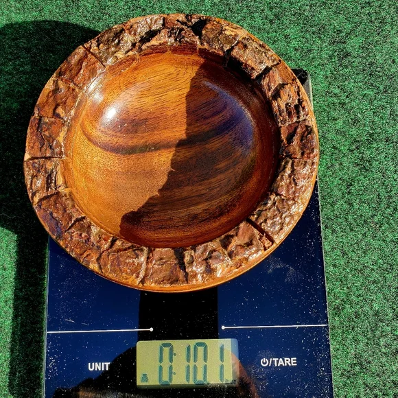 Natural Edge Walnut Bowl Trinket Pocket Change 6in Diameter Hand Turned - Picture 7 of 8